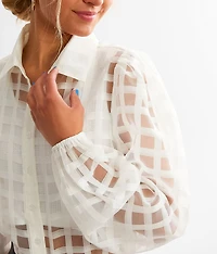 Sheer Lattice Blouse