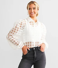 Sheer Lattice Blouse