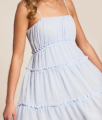 Tiered Chiffon Ruffle Dress