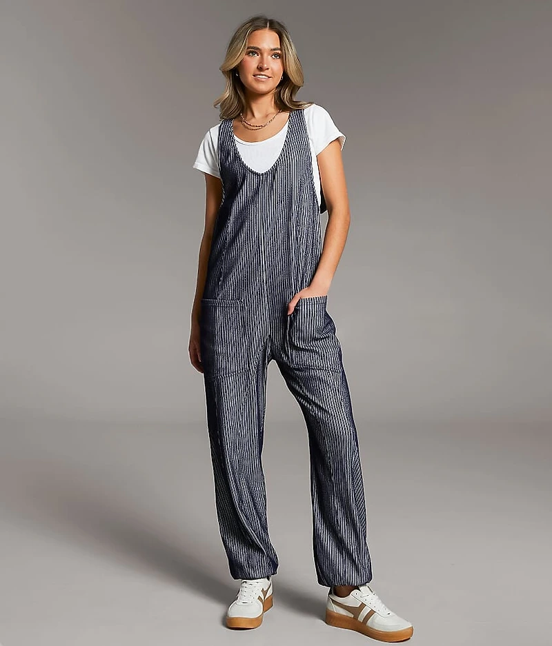 Striped Overall Jumpsuit