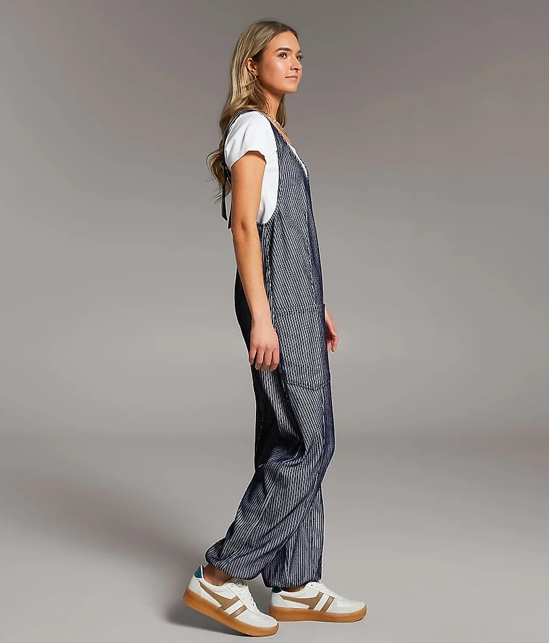 Striped Overall Jumpsuit