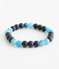 Matte Blue Black Agate Bracelet