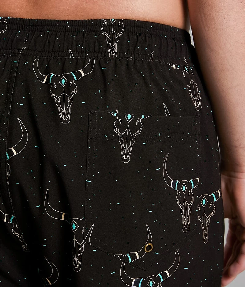 Longhorn Volley Stretch Swim Trunks