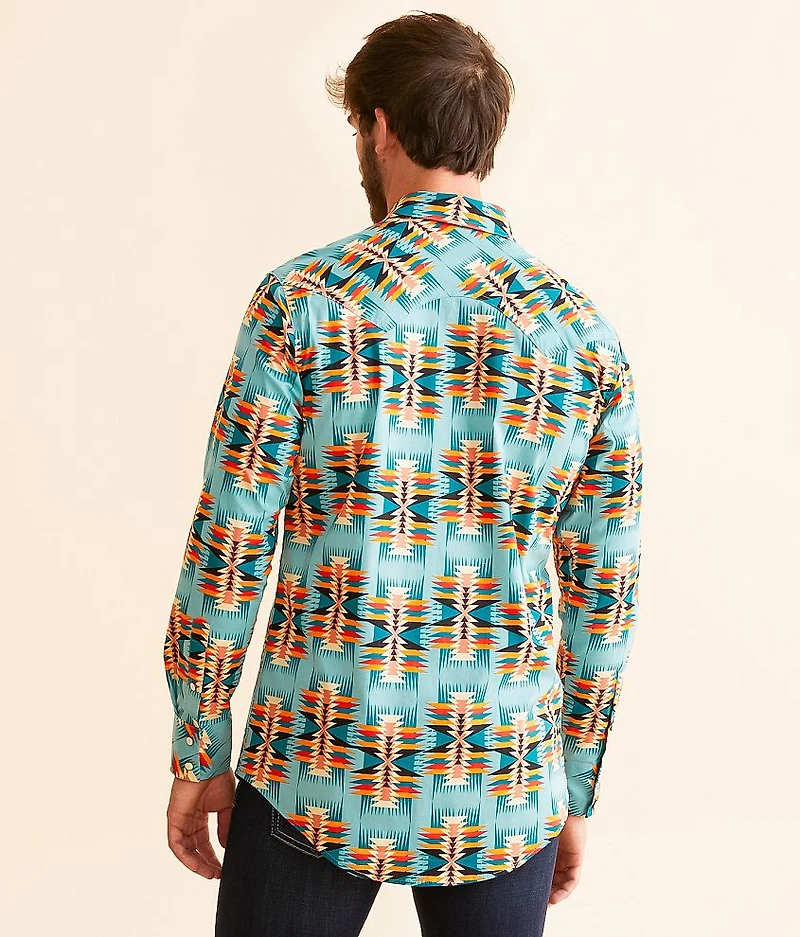 Aztec Print Stretch Shirt