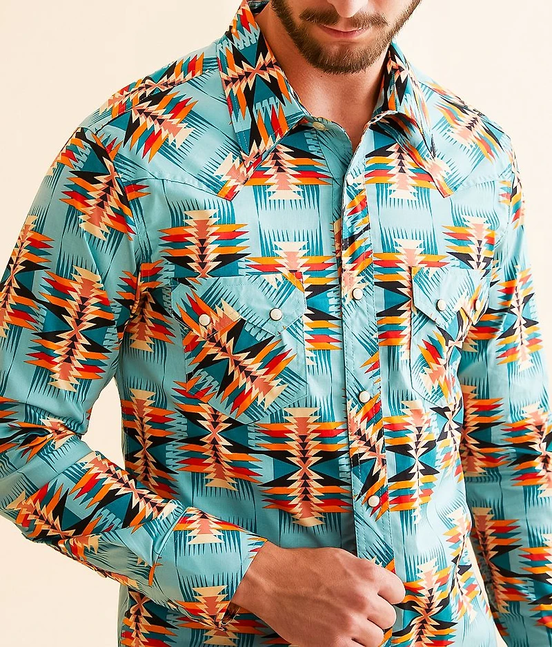 Aztec Print Stretch Shirt