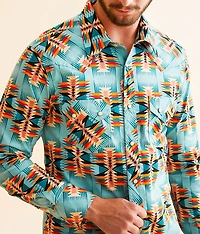 Aztec Print Stretch Shirt