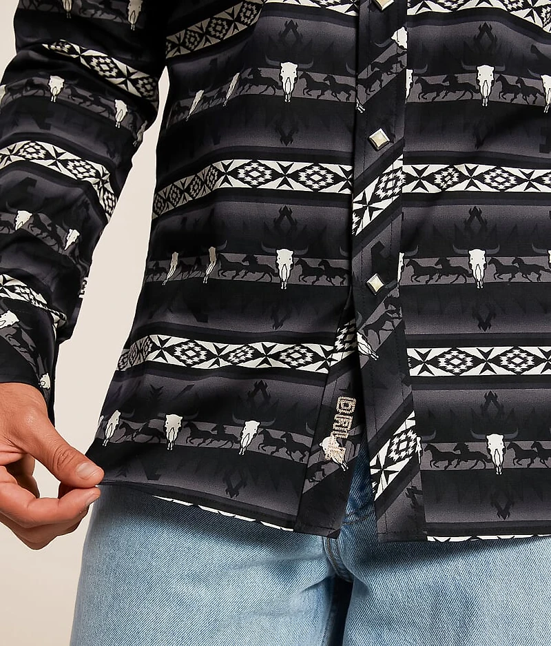Novelty Print Stretch Shirt