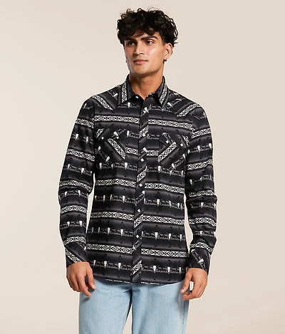 Novelty Print Stretch Shirt