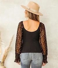 Ribbed Knit Fitted Top
