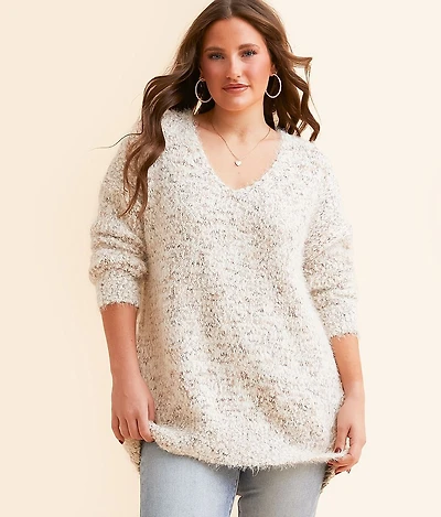Eyelash Nubby Tunic Sweater
