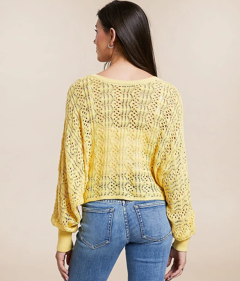 2-Way Pointelle Cropped Sweater