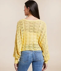 2-Way Pointelle Cropped Sweater
