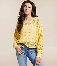 2-Way Pointelle Cropped Sweater