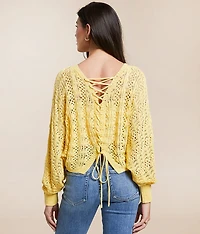 2-Way Pointelle Cropped Sweater
