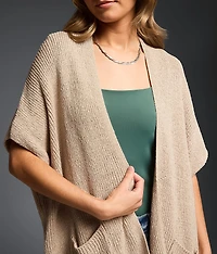 Open Weave Cardigan Sweater