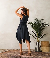 Handkerchief Hem Midi Dress