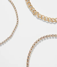 3 Pack Glitz Ankle Bracelet Set