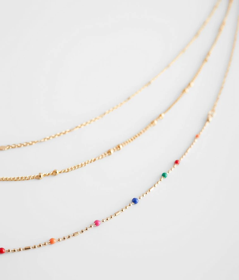 Triple Strand Tiered Necklace