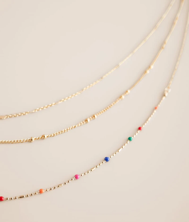 Triple Strand Tiered Necklace