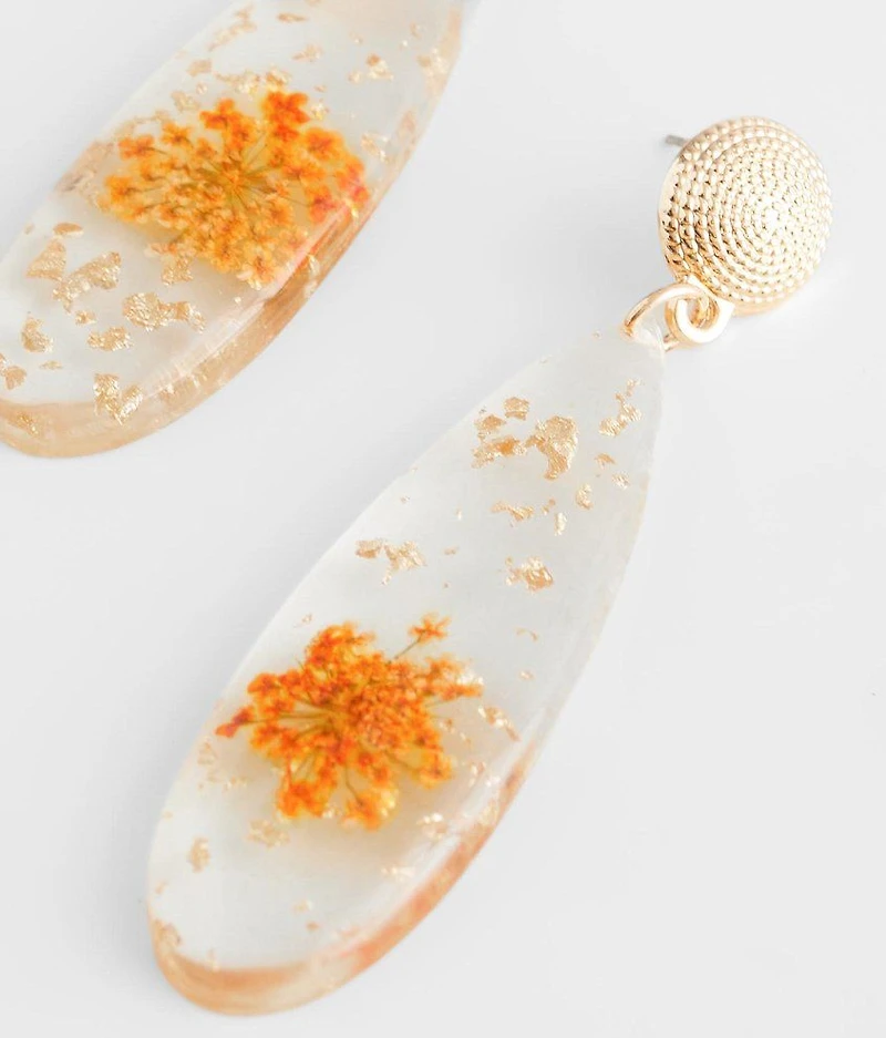 Pressed Flower & Foil Earring
