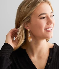 Pressed Flower & Foil Earring