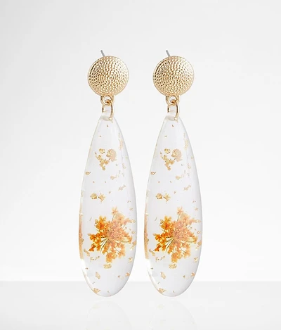 Pressed Flower & Foil Earring