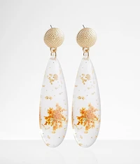 Pressed Flower & Foil Earring
