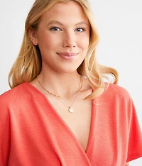 Rose Pendant Tiered Necklace