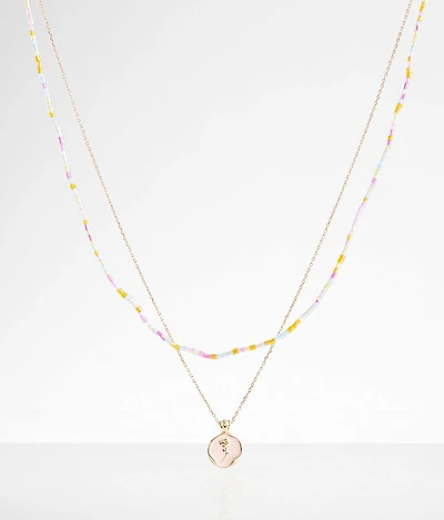 Rose Pendant Tiered Necklace