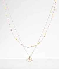 Rose Pendant Tiered Necklace