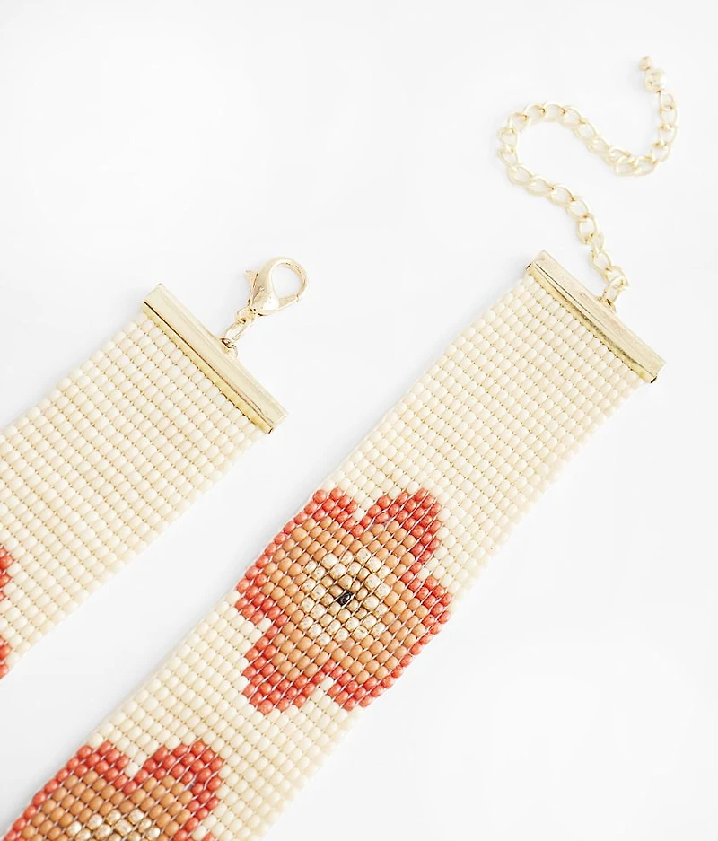 Floral Bead Choker Necklace