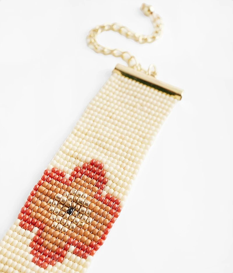 Floral Bead Choker Necklace