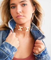 Floral Bead Choker Necklace