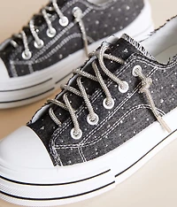 Aman Denim Rhinestone Lace Sneaker