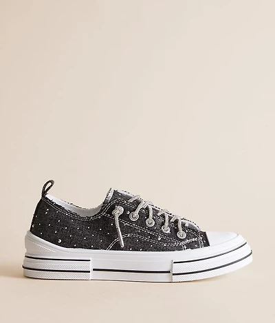 Aman Denim Rhinestone Lace Sneaker