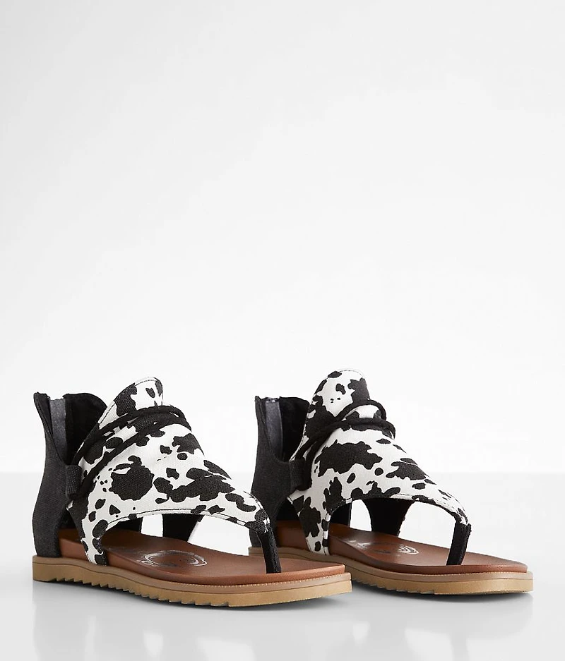 Angelika Hooded Cow Print Sandal