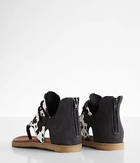 Angelika Hooded Cow Print Sandal