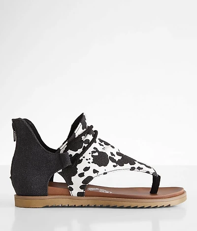 Angelika Hooded Cow Print Sandal