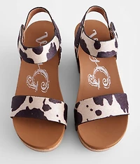 Bonita Cow Print Wedge Sandal