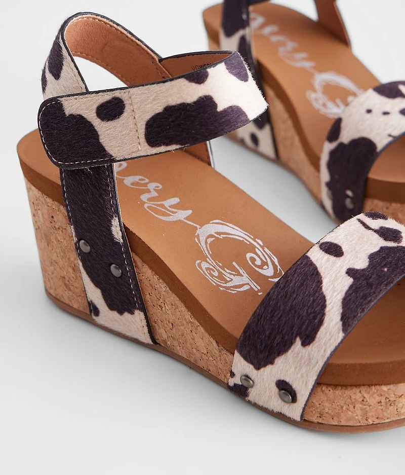 Bonita Cow Print Wedge Sandal