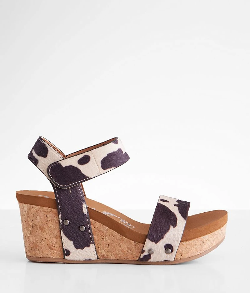 Bonita Cow Print Wedge Sandal
