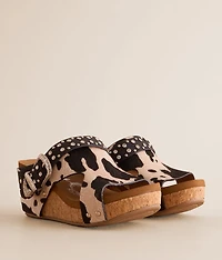 Dolly Cow Print Wedge Sandal