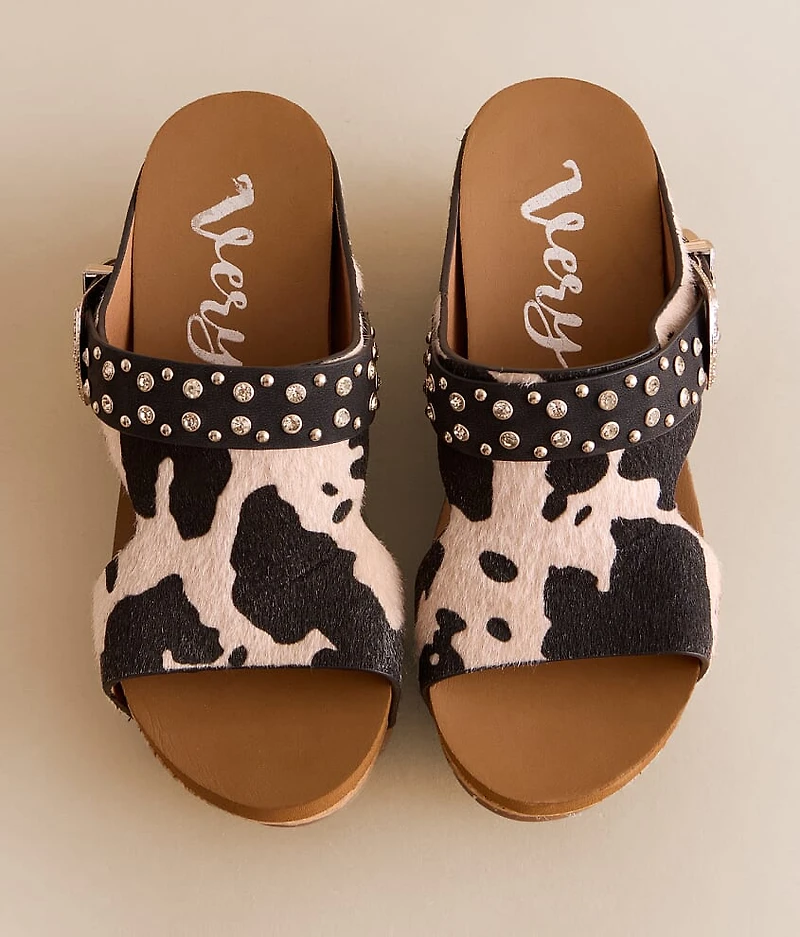 Dolly Cow Print Wedge Sandal