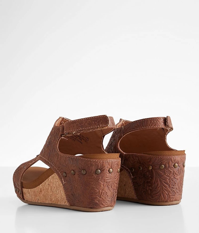 Emily Embossed Wedge Sandal