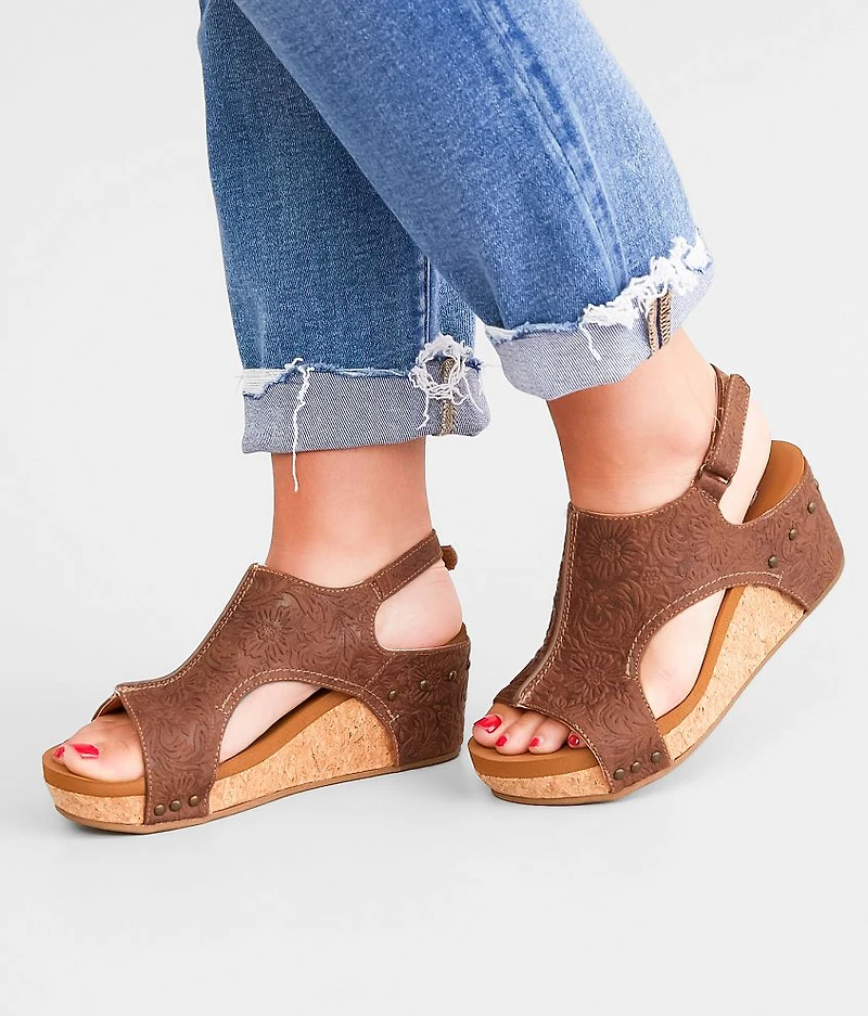 Emily Embossed Wedge Sandal