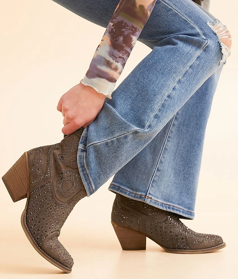 Flaunt Glitz Western Ankle Boot