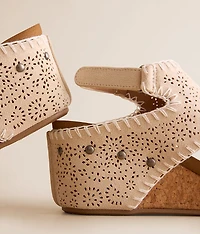 Lilly Laser-Cut Wedge Sandal