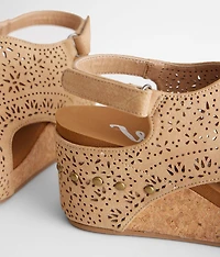 Nova Laser Cut Wedge Sandal