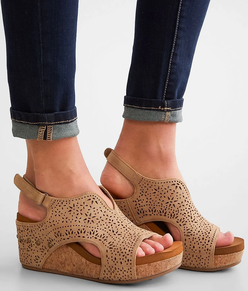 Nova Laser Cut Wedge Sandal