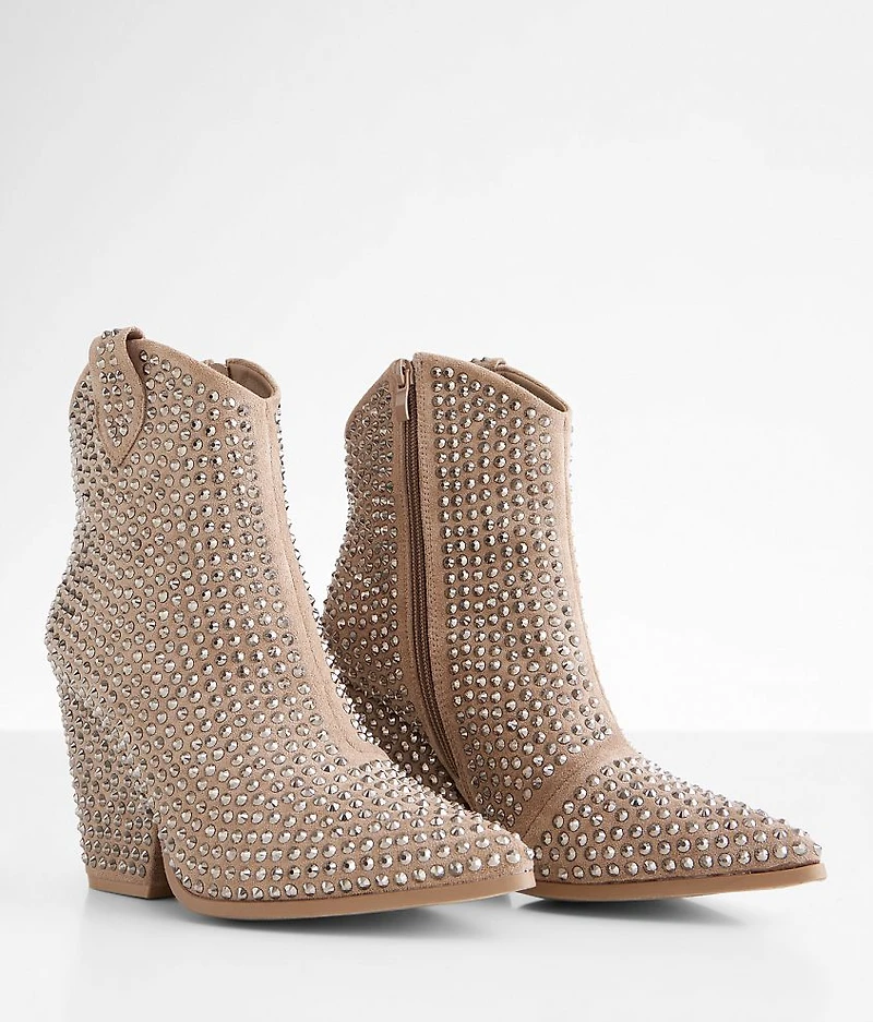 Swagger Studded Leather Western Ankle Boot